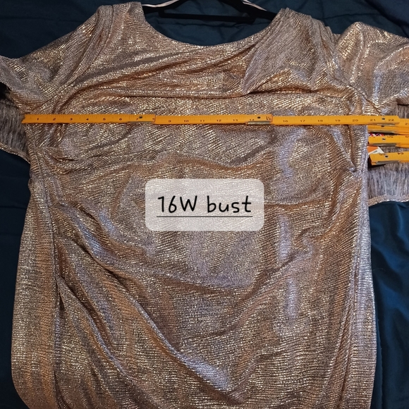 NWT Metallic Rose Gold R&M Richards long dress - Picture 10 of 11